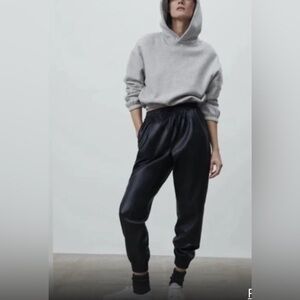 Zara Faux leather joggers size s